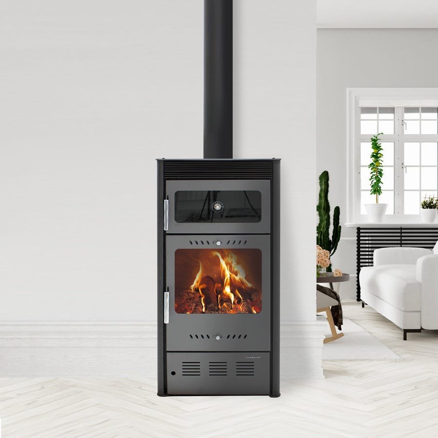 Stufa a legna con forno MODERNA Oven Luxe 7,78kW Grigio